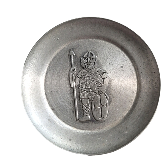 Vintage SMIEN ELK Norway Viking Nomad Coaster. PEWTER, Silver Marked - Picture 6 of 7